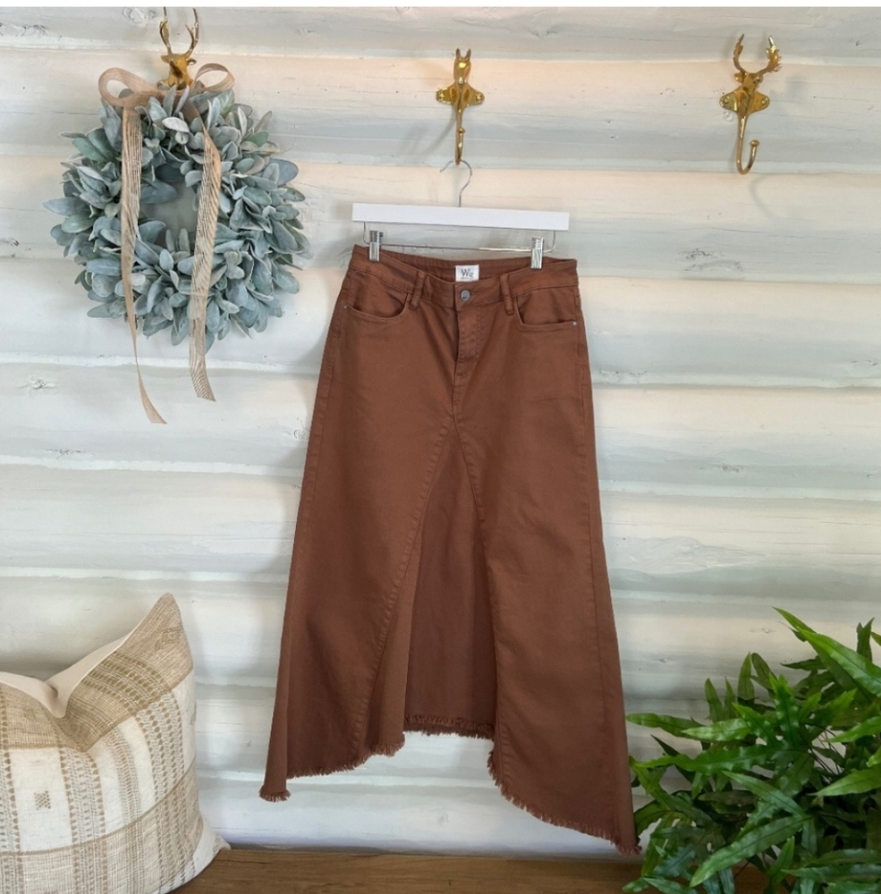 Long Denim Skirt by Wash Lab